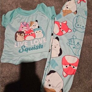 Squishmallows Kids Pajama Set - Aqua and Red